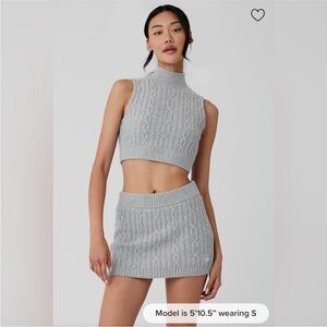 ALO Yoga Light Gray Knit Crop Top